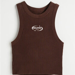 K-Stone Crop Tank Top (Brown)
